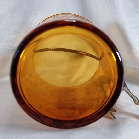 Vintage Cambridge Amber Urn Etch 710 Glass Ice Bucket - Picture 4 of 5